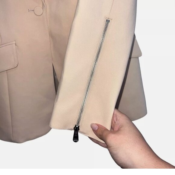 Cinq A Sept Kym Zipper Sleeve Blazer Jacket size 12 - Picture 5 of 12